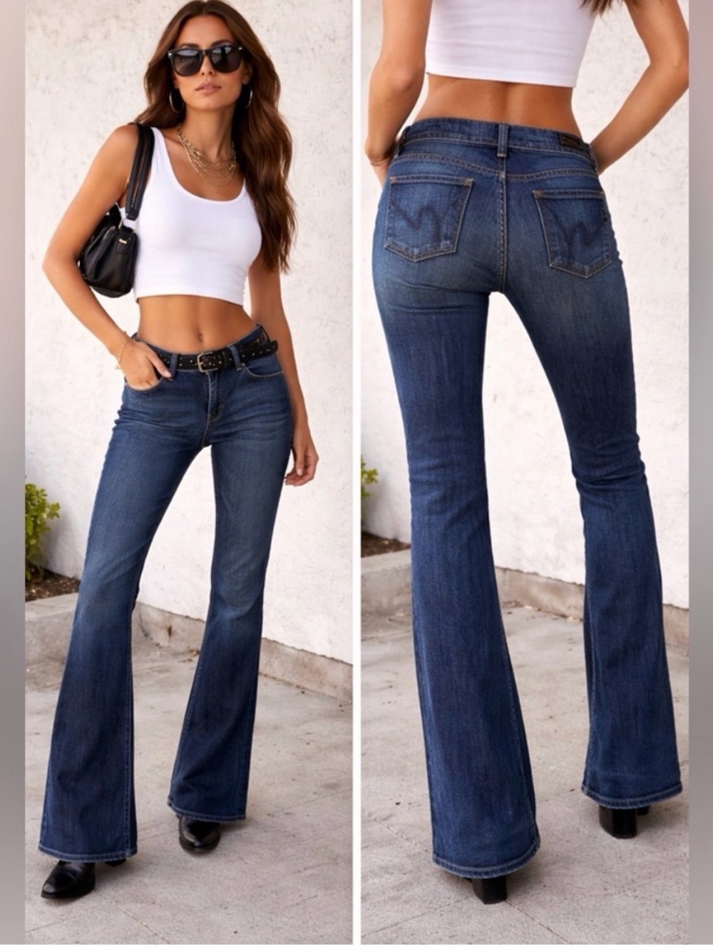 Citizens of Humanity Vintage Y2K Dark Blue Flare Jeans High-Rise Stretch size 26